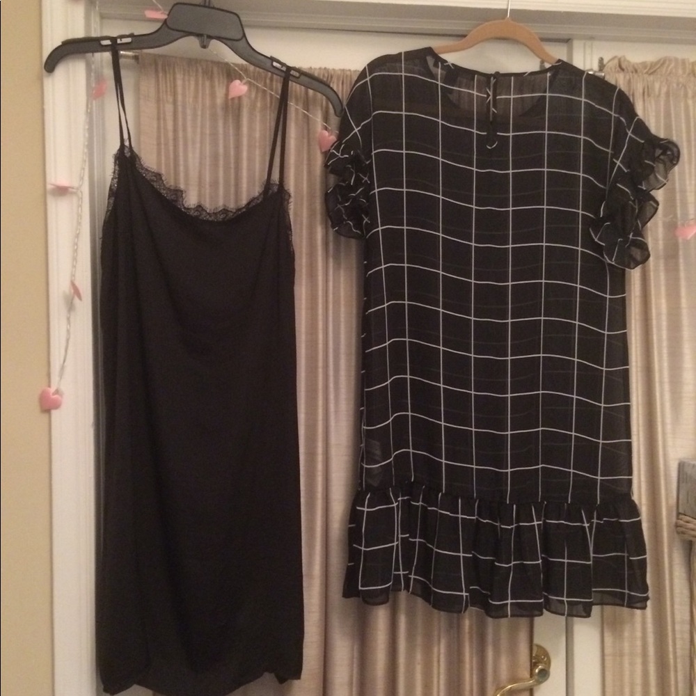 Set of two. Black slip and dress